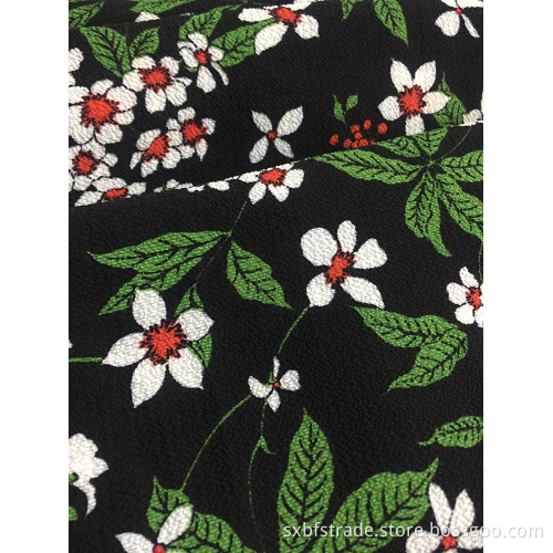 Polyester Bubble Crepe Printing Woven Fabric